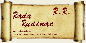 Rada Rudinac vizit kartica